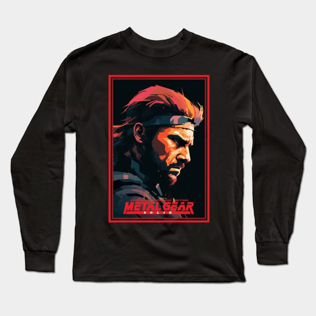 Snake - Metal Gear Solid Long Sleeve T-Shirt by NeonOverdrive